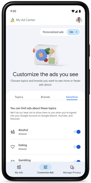 Google My Ad Center становится доступным пользователям поиска, YouTube и Discover по всему миру