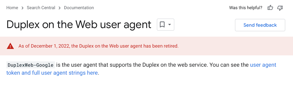 Google упразднил агента пользователя DuplexWeb